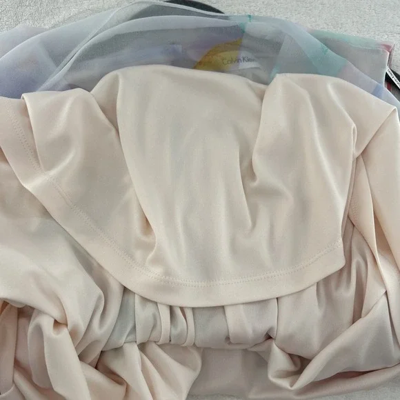 Calvin Klein Women's NWT Printed Trapeze Watercolor Flowy Dress Lined Size 18W - Picture 7 of 8